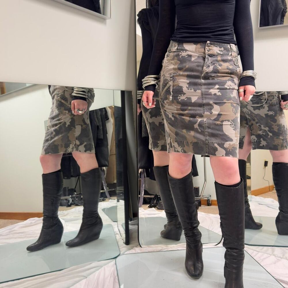 Diesel Camo Bodycon Cargo Skirt